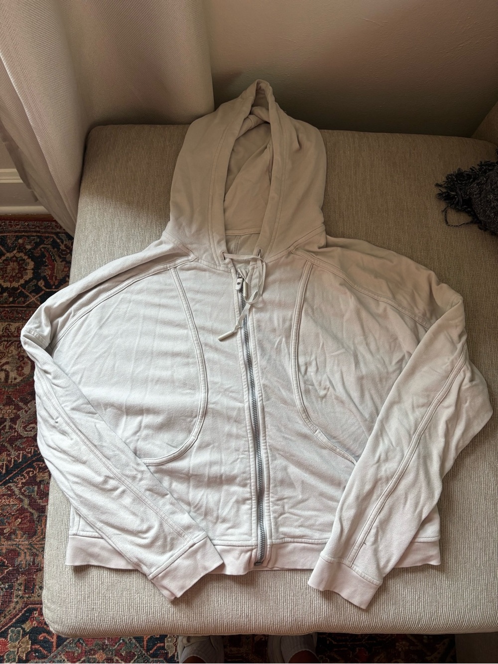 lululemon athletica Light Beige/Cream Zippered Hoodie